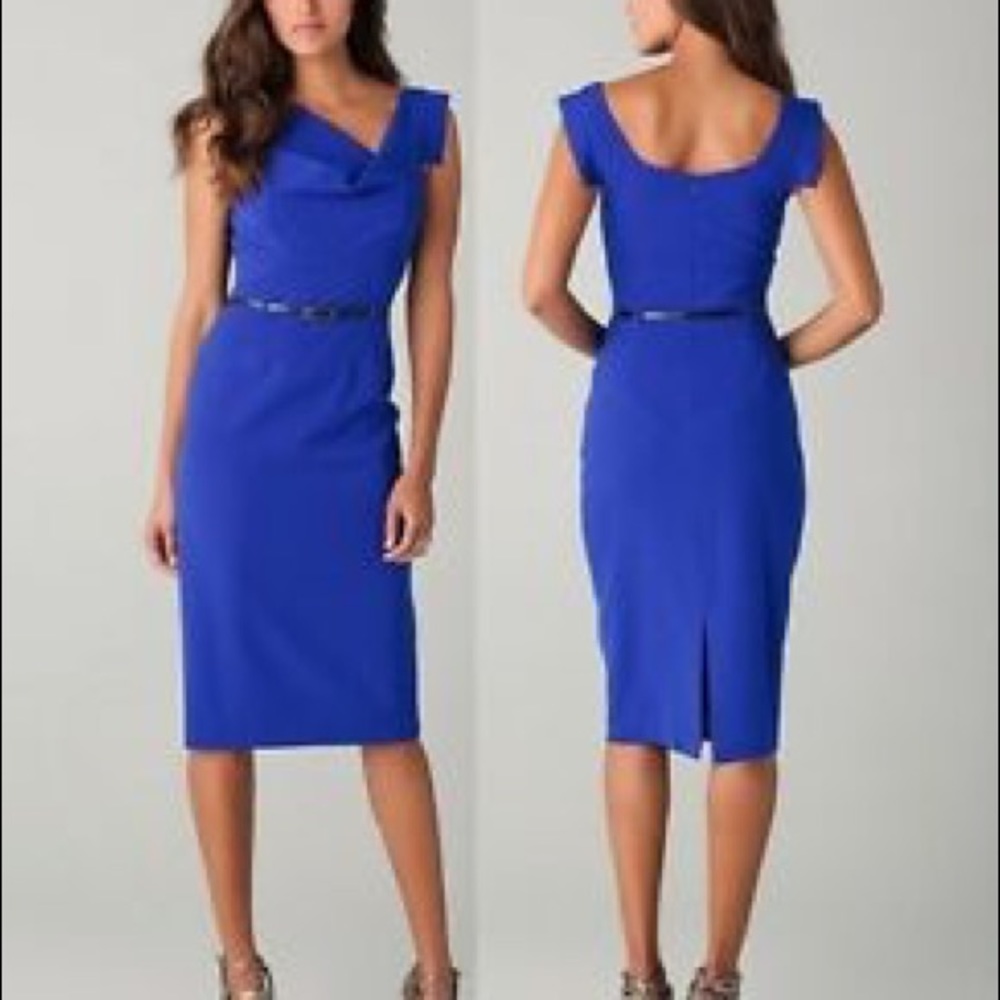 Black Halo Jackie Sleeveless Cobalt Dress Sz 8